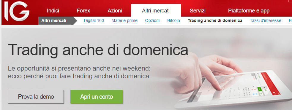 trading weekend ig