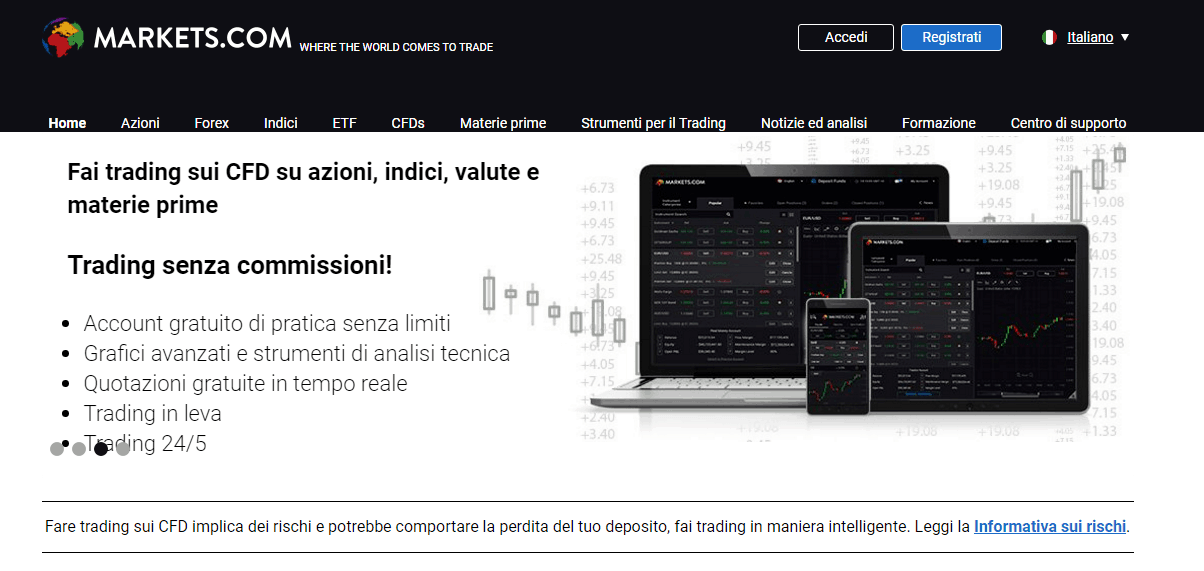 Markets.com recensione e opinioni Markets Trading