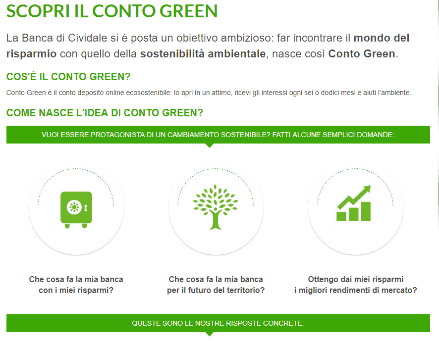 Conto Green Conto Deposito Di Banca Cividale Meteofinanza Com