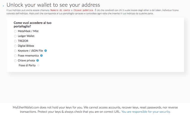 MyEtherWallet-salva indirizzo
