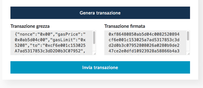 MyEtherWallet-secondo passaggio invio-token e genera transazione