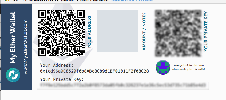MyEtherWallet-stampa portafoglio cartaceo