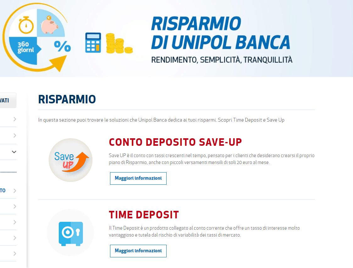 Conto Deposito Banca Unipol Save Up E Time Deposit Meteofinanza Com