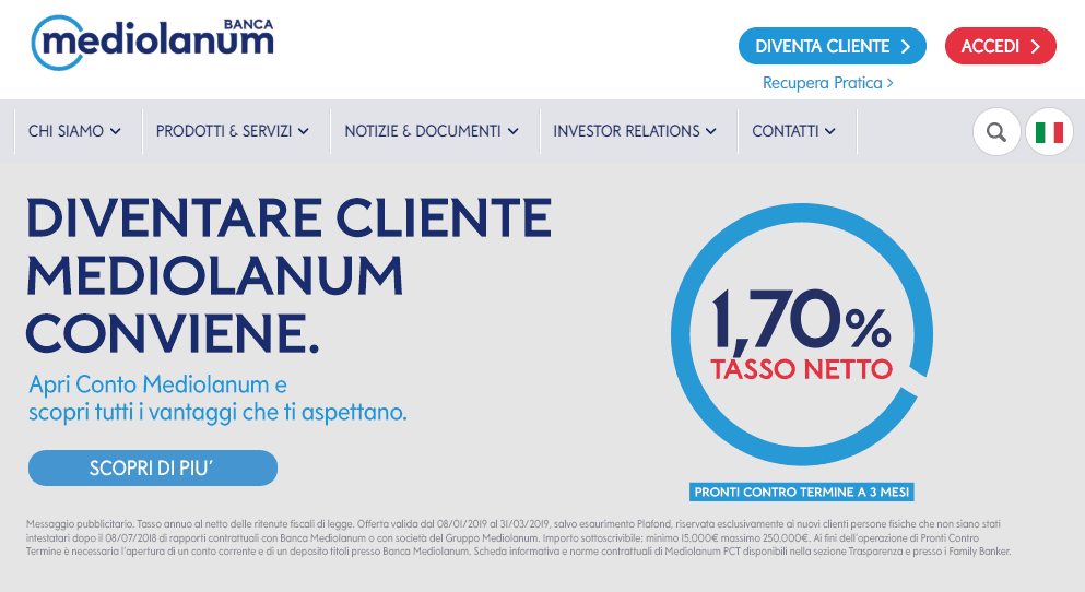 conto mediolanum