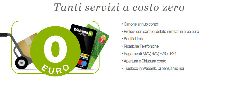 conto webank vantaggi