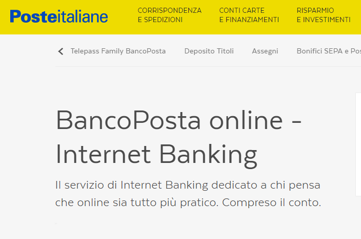 Poste italiane bancoposta online