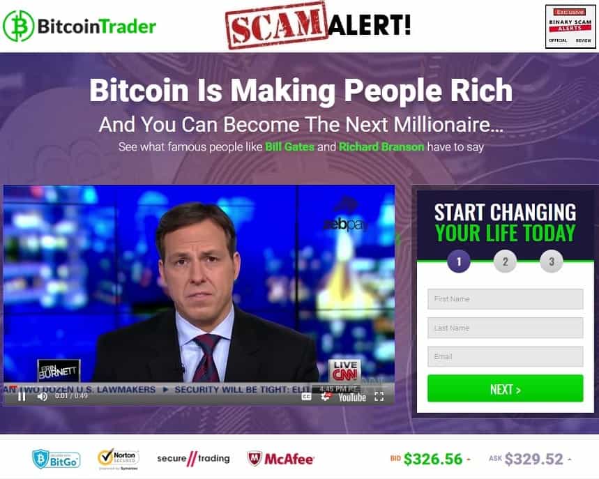 Bitcoin Trader truffa
