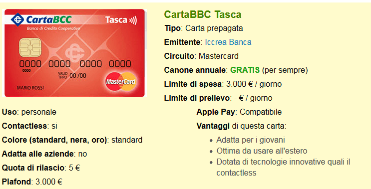 Cartabcc Carte Prepagate Iccrea Banca Meteofinanzacom