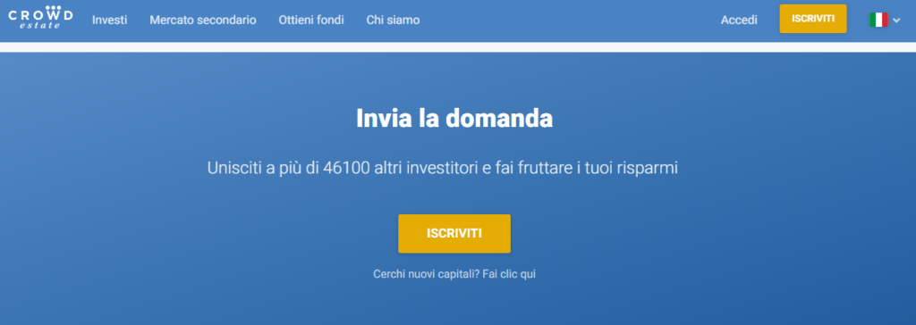 Crowdestate iscrizione