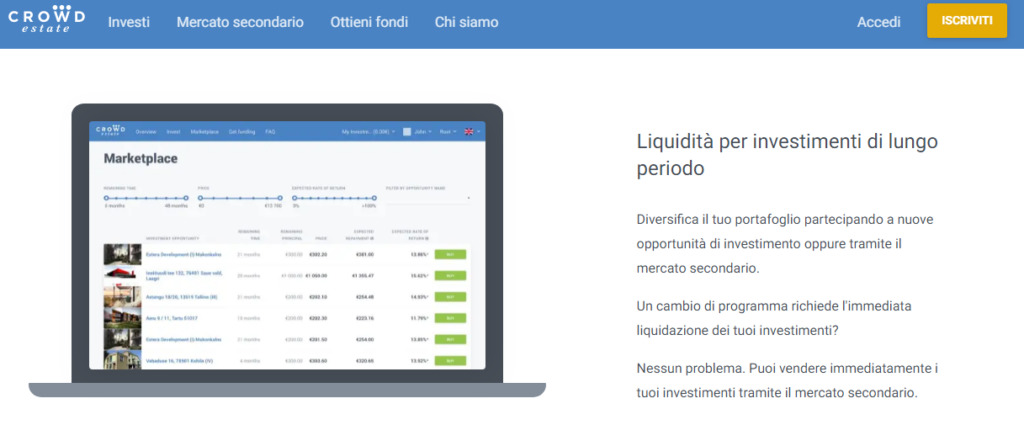 Crowdestate piattaforma