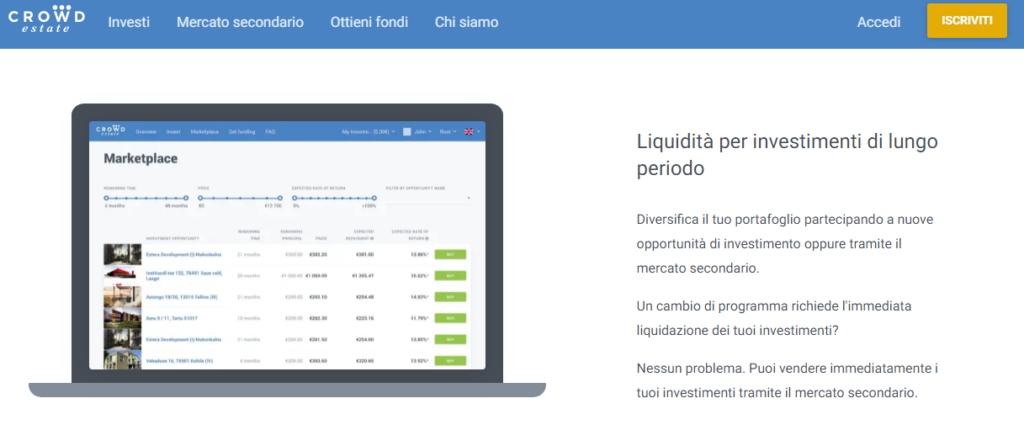 Crowdestate piattaforma