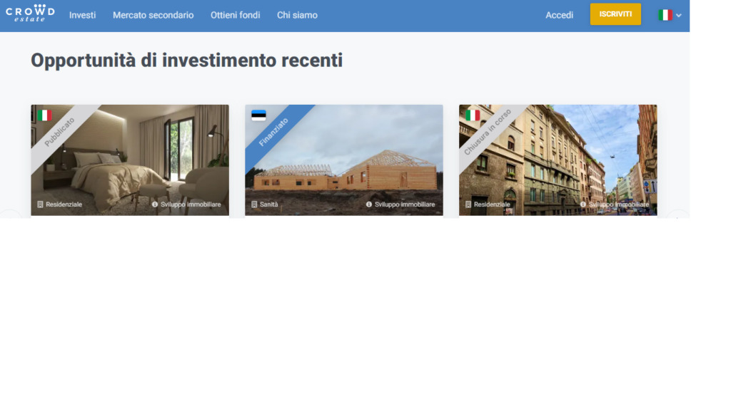 Crowdestate progetti