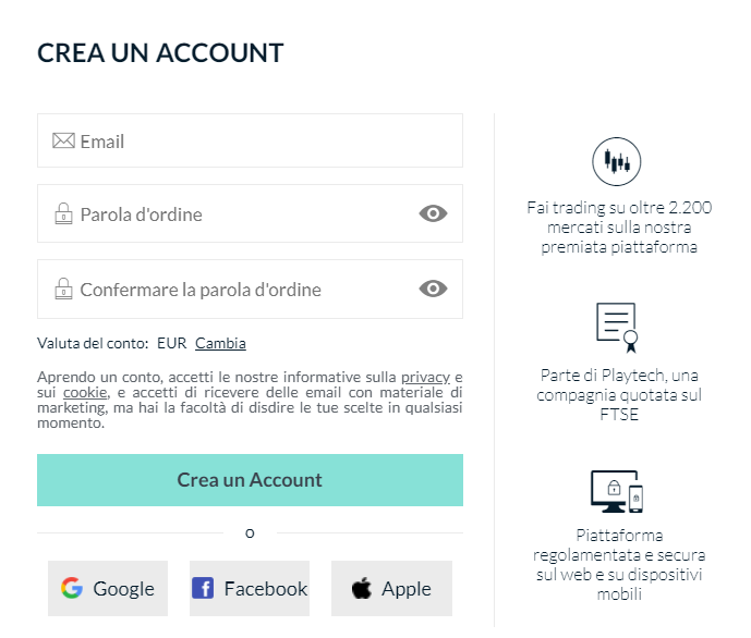 Markets.com login