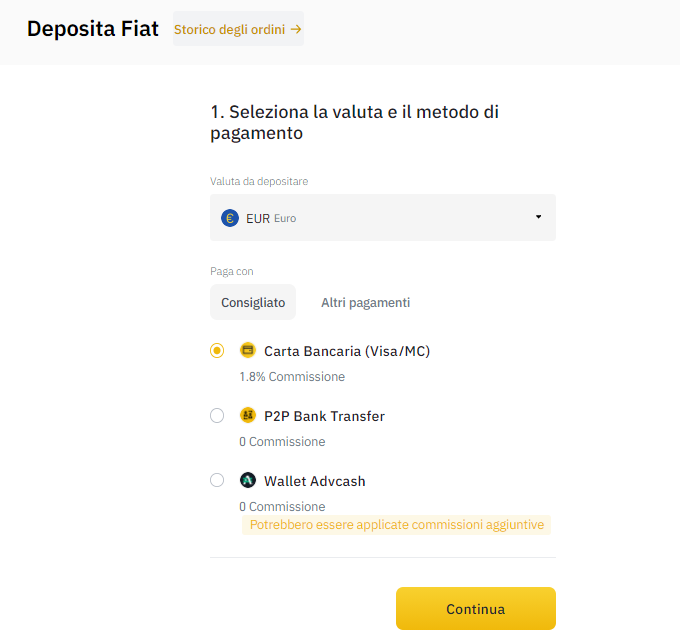 Binance Deposito