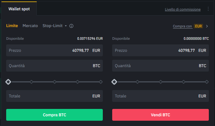 Comprare Criptovalute su Binance
